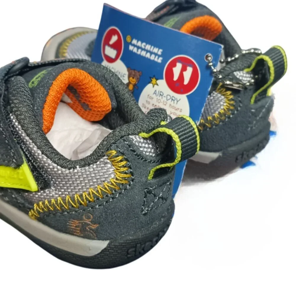 Skechers Baby Boys' Flex Play-Easy Pick Sneaker Charcoal/Grey 4 Medium Toddlers